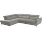 Canapé d'angle relax en 100% tout cuir de luxe italien avec relax électrique et coffre -, 5/6 places SORENTO, gris clair, angle Canapé d'angle relax en 100% tout cuir de luxe italien avec relax électrique et coffre -, 5/6 places SORENTO, gris clair, angle