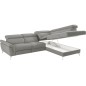 Canapé d'angle relax en 100% tout cuir de luxe italien avec relax électrique et coffre, 5/6 places SORENTO, gris clair, angle dr Canapé d'angle relax en 100% tout cuir de luxe italien avec relax électrique et coffre, 5/6 places SORENTO, gris clair, angle dr