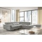 Canapé d'angle relax en 100% tout cuir de luxe italien avec relax électrique et coffre, 5/6 places SORENTO, gris clair, angle dr Canapé d'angle relax en 100% tout cuir de luxe italien avec relax électrique et coffre, 5/6 places SORENTO, gris clair, angle dr