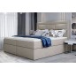 Ensemble boxspring complet tête de lit + sommiers + matelas + surmatelas VISTA de VENESETTI - tissu luxe beige - 140 x 200 cm, 1 Ensemble boxspring complet tête de lit + sommiers + matelas + surmatelas VISTA de VENESETTI - tissu luxe beige - 140 x 200 cm, 1
