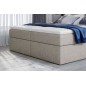 Ensemble boxspring complet tête de lit + sommiers + matelas + surmatelas VISTA de VENESETTI - tissu luxe beige - 140 x 200 cm, 1 Ensemble boxspring complet tête de lit + sommiers + matelas + surmatelas VISTA de VENESETTI - tissu luxe beige - 140 x 200 cm, 1