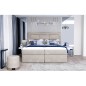 Ensemble boxspring complet tête de lit + sommiers + matelas + surmatelas VISTA de VENESETTI - tissu luxe beige - 160 x 200 cm, 1 Ensemble boxspring complet tête de lit + sommiers + matelas + surmatelas VISTA de VENESETTI - tissu luxe beige - 160 x 200 cm, 1