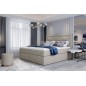 Ensemble boxspring complet tête de lit + sommiers + matelas + surmatelas VISTA de VENESETTI - tissu luxe beige - 180 x 200 cm, 1 Ensemble boxspring complet tête de lit + sommiers + matelas + surmatelas VISTA de VENESETTI - tissu luxe beige - 180 x 200 cm, 1