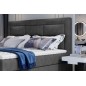 Ensemble boxspring complet tête de lit + sommiers + matelas + surmatelas VISTA de VENESETTI - tissu luxe gris foncé - 140 x 200 Ensemble boxspring complet tête de lit + sommiers + matelas + surmatelas VISTA de VENESETTI - tissu luxe gris foncé - 140 x 200