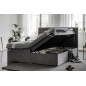 Ensemble boxspring complet tête de lit + sommiers + matelas + surmatelas VISTA de VENESETTI - tissu luxe gris foncé - 140 x 200 Ensemble boxspring complet tête de lit + sommiers + matelas + surmatelas VISTA de VENESETTI - tissu luxe gris foncé - 140 x 200