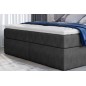 Ensemble boxspring complet tête de lit + sommiers + matelas + surmatelas VISTA de VENESETTI - tissu luxe gris foncé - 140 x 200 Ensemble boxspring complet tête de lit + sommiers + matelas + surmatelas VISTA de VENESETTI - tissu luxe gris foncé - 140 x 200