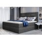 Ensemble boxspring complet tête de lit + sommiers + matelas + surmatelas VISTA de VENESETTI - tissu luxe gris foncé - 160 x 200 Ensemble boxspring complet tête de lit + sommiers + matelas + surmatelas VISTA de VENESETTI - tissu luxe gris foncé - 160 x 200