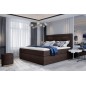 Ensemble boxspring complet tête de lit + sommiers + matelas + surmatelas VISTA de VENESETTI - tissu luxe chocolat - 140 x 200 cm Ensemble boxspring complet tête de lit + sommiers + matelas + surmatelas VISTA de VENESETTI - tissu luxe chocolat - 140 x 200 cm