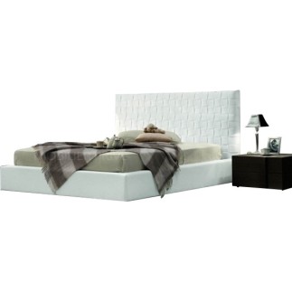Lit en cuir italien de luxe ORPHEE, blanc