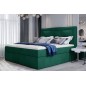 Ensemble boxspring complet tête de lit + sommiers + matelas + surmatelas VISTA VELOURS de VENESETTI - tissu velours luxe vert - Ensemble boxspring complet tête de lit + sommiers + matelas + surmatelas VISTA VELOURS de VENESETTI - tissu velours luxe vert -