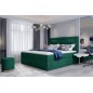 Ensemble boxspring complet tête de lit + sommiers + matelas + surmatelas VISTA VELOURS de VENESETTI - tissu velours luxe vert - Ensemble boxspring complet tête de lit + sommiers + matelas + surmatelas VISTA VELOURS de VENESETTI - tissu velours luxe vert -