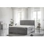 Ensemble boxspring complet tête de lit + sommiers + matelas + surmatelas VISTA VELOURS de VENESETTI - tissu velours luxe gris - Ensemble boxspring complet tête de lit + sommiers + matelas + surmatelas VISTA VELOURS de VENESETTI - tissu velours luxe gris -