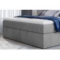 Ensemble boxspring complet tête de lit + sommiers + matelas + surmatelas VISTA VELOURS de VENESETTI - tissu velours luxe gris - Ensemble boxspring complet tête de lit + sommiers + matelas + surmatelas VISTA VELOURS de VENESETTI - tissu velours luxe gris -