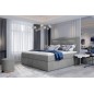 Ensemble boxspring complet tête de lit + sommiers + matelas + surmatelas VISTA VELOURS de VENESETTI - tissu velours luxe gris - Ensemble boxspring complet tête de lit + sommiers + matelas + surmatelas VISTA VELOURS de VENESETTI - tissu velours luxe gris -