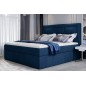 Ensemble boxspring complet tête de lit + sommiers + matelas + surmatelas VISTA VELOURS de VENESETTI - tissu velours luxe bleu - Ensemble boxspring complet tête de lit + sommiers + matelas + surmatelas VISTA VELOURS de VENESETTI - tissu velours luxe bleu -