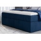 Ensemble boxspring complet tête de lit + sommiers + matelas + surmatelas VISTA VELOURS de VENESETTI - tissu velours luxe bleu - Ensemble boxspring complet tête de lit + sommiers + matelas + surmatelas VISTA VELOURS de VENESETTI - tissu velours luxe bleu -
