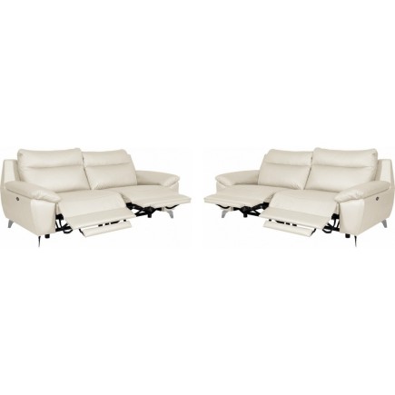1er paiement de la commande: Canapé taille 2 places avec 2 relax en 100% tout cuir épais de luxe italien avec 2 relax électrique