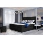 Ensemble boxspring complet tête de lit + sommiers + matelas + surmatelas VISTA de VENESETTI - simili cuir noir - 140 x 200 cm, 1 Ensemble boxspring complet tête de lit + sommiers + matelas + surmatelas VISTA de VENESETTI - simili cuir noir - 140 x 200 cm, 1