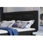 Ensemble boxspring complet tête de lit + sommiers + matelas + surmatelas VISTA de VENESETTI - simili cuir noir - 160 x 200 cm, 1 Ensemble boxspring complet tête de lit + sommiers + matelas + surmatelas VISTA de VENESETTI - simili cuir noir - 160 x 200 cm, 1