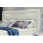 Ensemble boxspring complet tête de lit + sommiers + matelas + surmatelas VISTA de VENESETTI - simili cuir ivoire - 160 x 200 cm, Ensemble boxspring complet tête de lit + sommiers + matelas + surmatelas VISTA de VENESETTI - simili cuir ivoire - 160 x 200 cm,