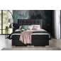 Ensemble boxspring complet tête de lit + sommiers + matelas + surmatelas INAYA de VENESETTI - tissu luxe gris foncé - 140x200 cm Ensemble boxspring complet tête de lit + sommiers + matelas + surmatelas INAYA de VENESETTI - tissu luxe gris foncé - 140x200 cm