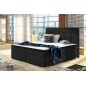 Ensemble boxspring complet tête de lit + sommiers + matelas + surmatelas INAYA de VENESETTI - tissu luxe noir - 140x200 cm Ensemble boxspring complet tête de lit + sommiers + matelas + surmatelas INAYA de VENESETTI - tissu luxe noir - 140x200 cm