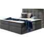 Ensemble boxspring complet tête de lit + sommiers + matelas + surmatelas INAYA de VENESETTI - tissu luxe gris foncé - 160x200 cm Ensemble boxspring complet tête de lit + sommiers + matelas + surmatelas INAYA de VENESETTI - tissu luxe gris foncé - 160x200 cm