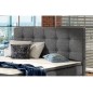 Ensemble boxspring complet tête de lit + sommiers + matelas + surmatelas INAYA de VENESETTI - tissu luxe gris foncé - 160x200 cm Ensemble boxspring complet tête de lit + sommiers + matelas + surmatelas INAYA de VENESETTI - tissu luxe gris foncé - 160x200 cm