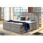 Ensemble boxspring complet tête de lit + sommiers + matelas + surmatelas INAYA de VENESETTI - tissu luxe gris foncé - 160x200 cm Ensemble boxspring complet tête de lit + sommiers + matelas + surmatelas INAYA de VENESETTI - tissu luxe gris foncé - 160x200 cm