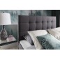 Ensemble boxspring complet tête de lit + sommiers + matelas + surmatelas INAYA de VENESETTI - tissu luxe gris foncé - 160x200 cm Ensemble boxspring complet tête de lit + sommiers + matelas + surmatelas INAYA de VENESETTI - tissu luxe gris foncé - 160x200 cm