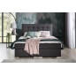 Ensemble boxspring complet tête de lit + sommiers + matelas + surmatelas INAYA de VENESETTI - tissu luxe gris foncé - 160x200 cm Ensemble boxspring complet tête de lit + sommiers + matelas + surmatelas INAYA de VENESETTI - tissu luxe gris foncé - 160x200 cm