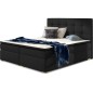 Ensemble boxspring complet tête de lit + sommiers + matelas + surmatelas INAYA de VENESETTI - tissu luxe noir - 180x200 cm Ensemble boxspring complet tête de lit + sommiers + matelas + surmatelas INAYA de VENESETTI - tissu luxe noir - 180x200 cm