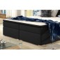 Ensemble boxspring complet tête de lit + sommiers + matelas + surmatelas INAYA de VENESETTI - tissu luxe noir - 180x200 cm Ensemble boxspring complet tête de lit + sommiers + matelas + surmatelas INAYA de VENESETTI - tissu luxe noir - 180x200 cm