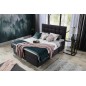 Ensemble boxspring complet tête de lit + sommiers + matelas + surmatelas INAYA de VENESETTI - tissu luxe noir - 180x200 cm Ensemble boxspring complet tête de lit + sommiers + matelas + surmatelas INAYA de VENESETTI - tissu luxe noir - 180x200 cm