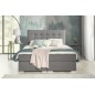 Ensemble boxspring complet tête de lit + sommiers + matelas + surmatelas INAYA de VENESETTI - tissu luxe gris - 180x200 cm Ensemble boxspring complet tête de lit + sommiers + matelas + surmatelas INAYA de VENESETTI - tissu luxe gris - 180x200 cm