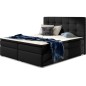 Ensemble boxspring complet tête de lit + sommiers + matelas + surmatelas INAYA de VENESETTI - simili cuir noir - 160x200 cm Ensemble boxspring complet tête de lit + sommiers + matelas + surmatelas INAYA de VENESETTI - simili cuir noir - 160x200 cm