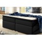 Ensemble boxspring complet tête de lit + sommiers + matelas + surmatelas INAYA de VENESETTI - simili cuir noir - 180x200 cm Ensemble boxspring complet tête de lit + sommiers + matelas + surmatelas INAYA de VENESETTI - simili cuir noir - 180x200 cm