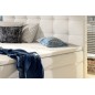 Ensemble boxspring complet tête de lit + sommiers + matelas + surmatelas INAYA de VENESETTI - simili cuir blanc cassé - 180x200 Ensemble boxspring complet tête de lit + sommiers + matelas + surmatelas INAYA de VENESETTI - simili cuir blanc cassé - 180x200