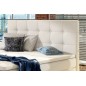 Ensemble boxspring complet tête de lit + sommiers + matelas + surmatelas INAYA de VENESETTI - simili cuir blanc cassé - 180x200 Ensemble boxspring complet tête de lit + sommiers + matelas + surmatelas INAYA de VENESETTI - simili cuir blanc cassé - 180x200