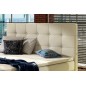 Ensemble boxspring complet tête de lit + sommiers + matelas + surmatelas INAYA de VENESETTI - simili cuir beige - 140x200 cm Ensemble boxspring complet tête de lit + sommiers + matelas + surmatelas INAYA de VENESETTI - simili cuir beige - 140x200 cm