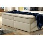 Ensemble boxspring complet tête de lit + sommiers + matelas + surmatelas INAYA de VENESETTI - simili cuir beige - 140x200 cm Ensemble boxspring complet tête de lit + sommiers + matelas + surmatelas INAYA de VENESETTI - simili cuir beige - 140x200 cm