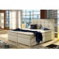 Ensemble boxspring complet tête de lit + sommiers + matelas + surmatelas INAYA de VENESETTI - simili cuir beige - 180x200 cm