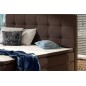 Ensemble boxspring complet tête de lit + sommiers + matelas + surmatelas INAYA de VENESETTI - simili cuir chocolat - 140x200 cm Ensemble boxspring complet tête de lit + sommiers + matelas + surmatelas INAYA de VENESETTI - simili cuir chocolat - 140x200 cm