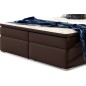 Ensemble boxspring complet tête de lit + sommiers + matelas + surmatelas INAYA de VENESETTI - simili cuir chocolat - 140x200 cm Ensemble boxspring complet tête de lit + sommiers + matelas + surmatelas INAYA de VENESETTI - simili cuir chocolat - 140x200 cm