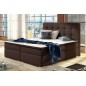 Ensemble boxspring complet tête de lit + sommiers + matelas + surmatelas INAYA de VENESETTI - simili cuir chocolat - 160x200 cm