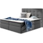 Ensemble boxspring complet tête de lit + sommiers + matelas + surmatelas INAYA de VENESETTI - simili cuir gris - 180x200 cm Ensemble boxspring complet tête de lit + sommiers + matelas + surmatelas INAYA de VENESETTI - simili cuir gris - 180x200 cm