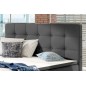 Ensemble boxspring complet tête de lit + sommiers + matelas + surmatelas INAYA de VENESETTI - simili cuir gris - 180x200 cm Ensemble boxspring complet tête de lit + sommiers + matelas + surmatelas INAYA de VENESETTI - simili cuir gris - 180x200 cm