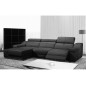 2eme paiement de la commande: Canapé d'angle double relax en cuir de buffle italien de luxe 5 places birelax, couleur noire, ang