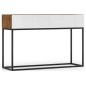 Console - finition chêne artisanal et façade blanc brillant, Collection AVON Console - finition chêne artisanal et façade blanc brillant, Collection AVON