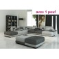 Canapé d'angle en cuir italien 6/7 places PETIT ELIXIR, gris clair et gris foncé, angle gauche, 6/7 places + 1 pouf Canapé d'angle en cuir italien 6/7 places PETIT ELIXIR, gris clair et gris foncé, angle gauche, 6/7 places + 1 pouf